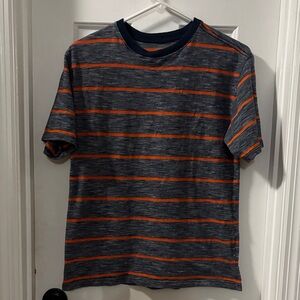 Faded Glory Boys Navy and Orange Striped Tee